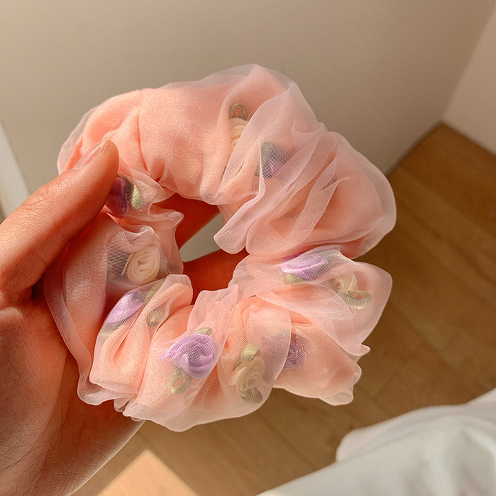 Korean-Inspired Rose Scrunchies-dolliefae