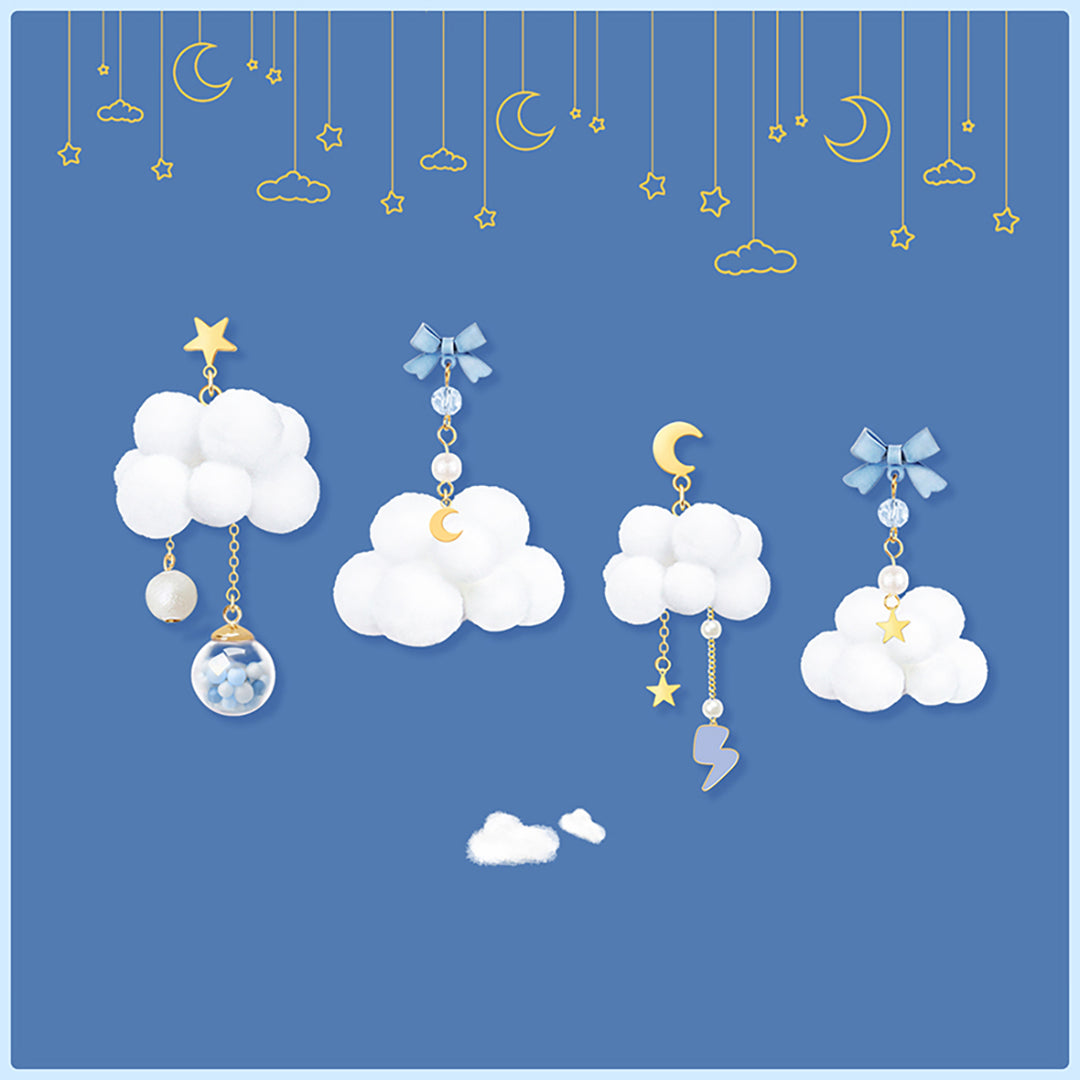 Kawaii Clouds and Stars Dangle Earrings