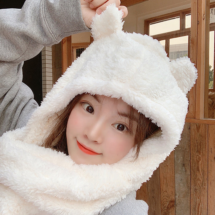 Kawaii Bear Ears Warm Hat Scarf