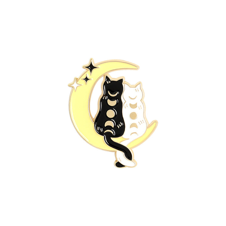 Black Cat Moon Phase Brooch Pins For Any Outfit