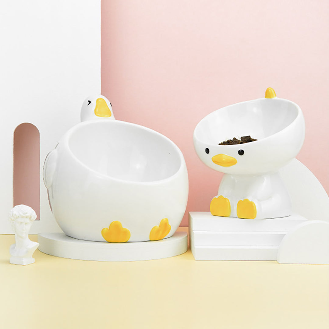 Cute Chick Ceramic Pet Food Bowl