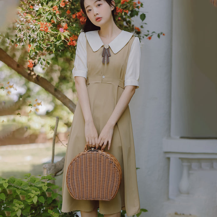 Vintage College Style Doll Collar Dress