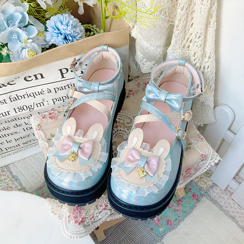 Sweet Lolita Mini Rabbit Ears Round Toe Shoes