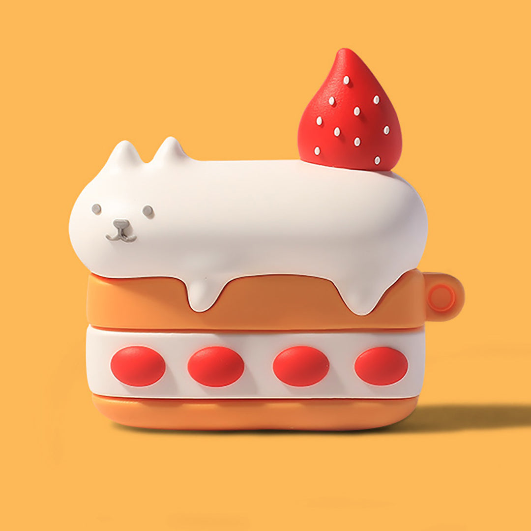 Kitten on Strawberry Cake Airpods Case