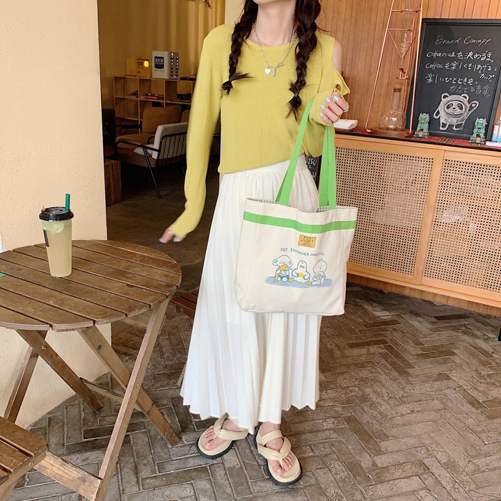 Animal Friends Print Canvas Toe Bag