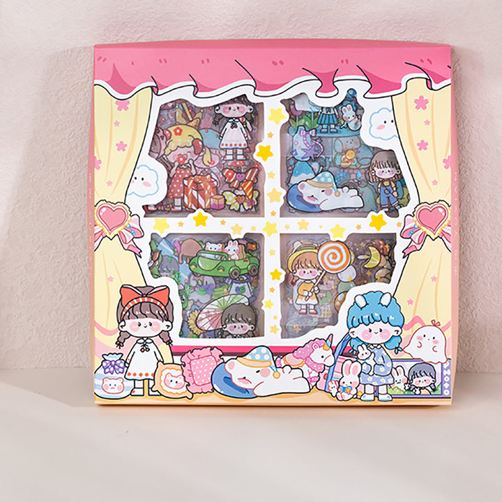 100pcs /Set Cartoon Girl Stickers