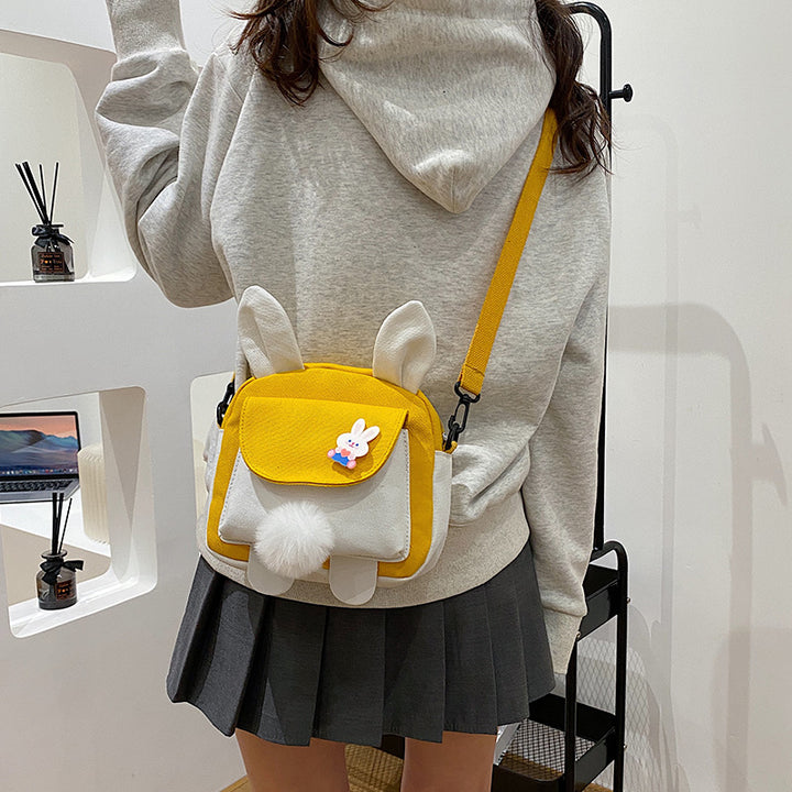 Cartoon Rabbit Ears Canvas Crossbody Bag