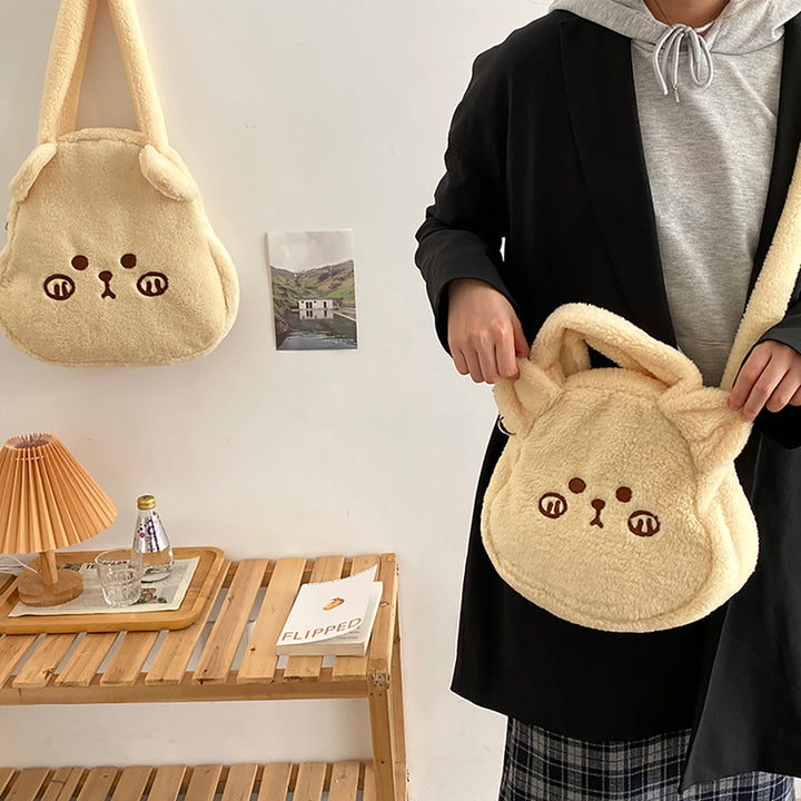 Brown Bear Plush Crossbody Bag