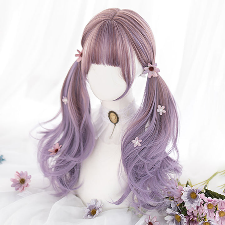 Purple Fairy Ombre Bangs Long Wig