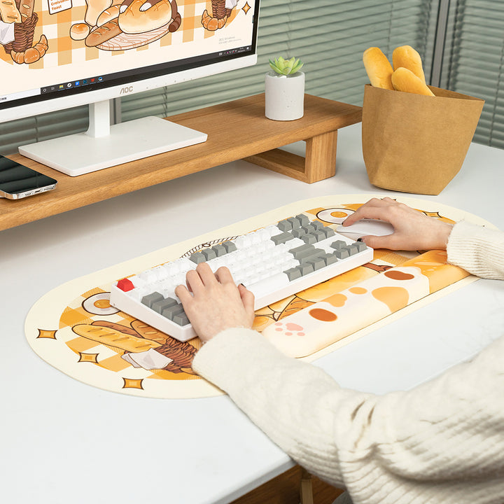 Cute Cartoon Cat Mouse Pad And Keyboard Wrist Rest