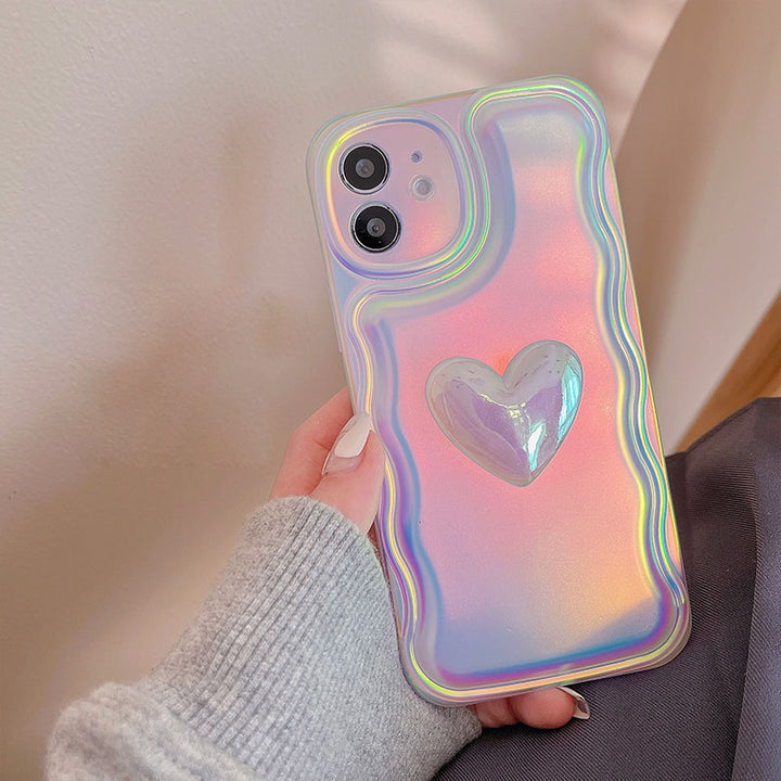 Laser Color Heart Design iPhone Case