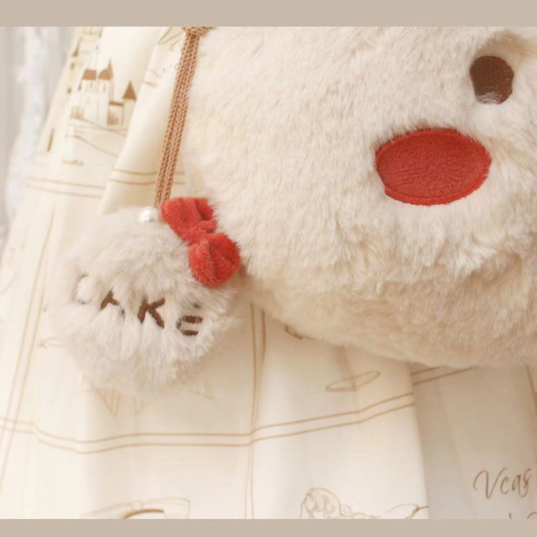 Fluffy Teddy Bear Pearl Sling Bag