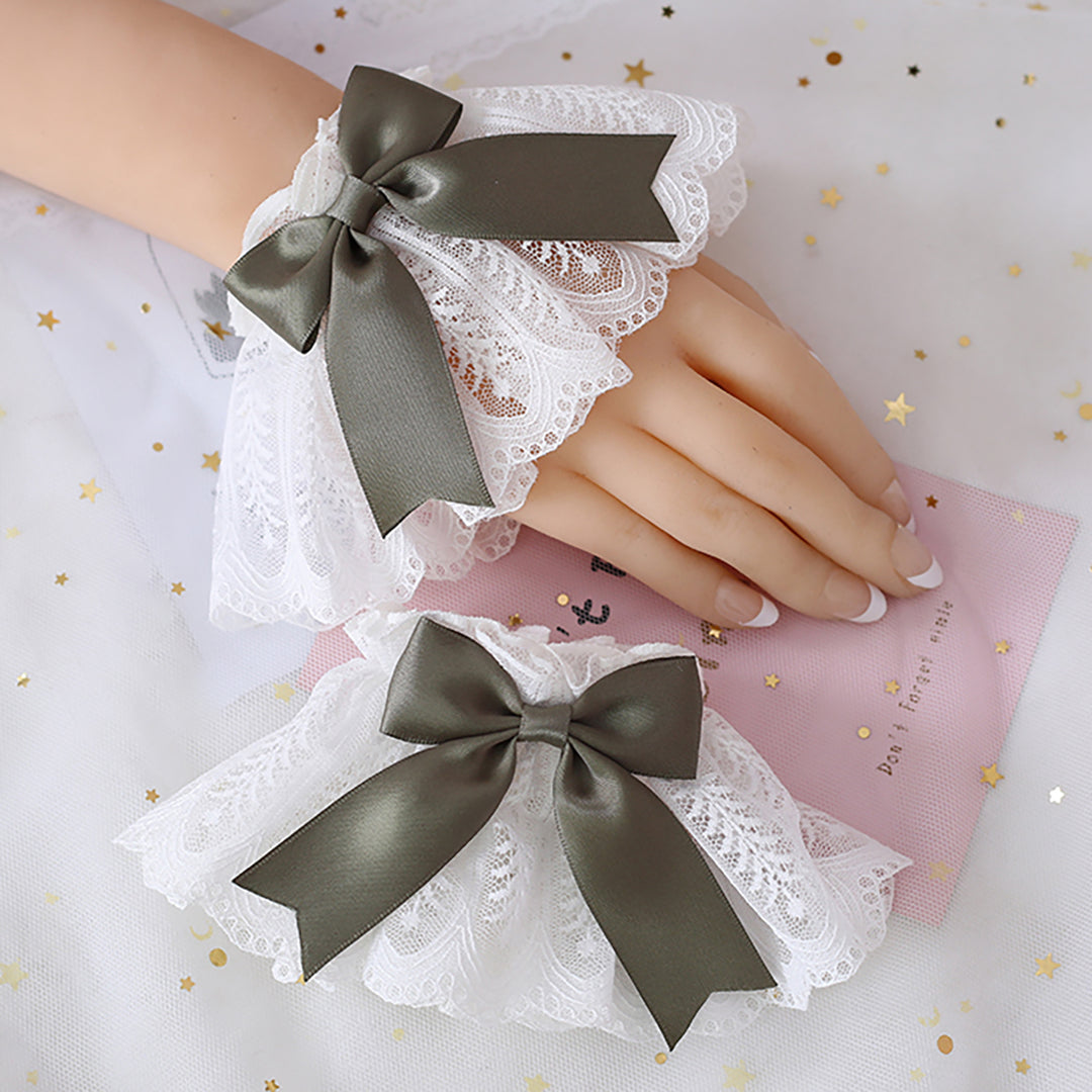 Cute Lolita Ribbon Bow Lace Wristband