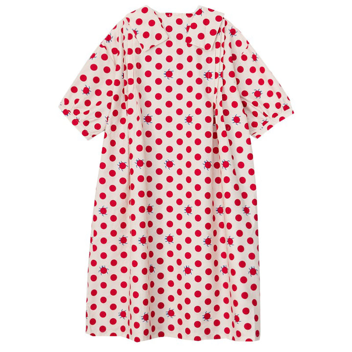 Red Dots Printed Loose Dress