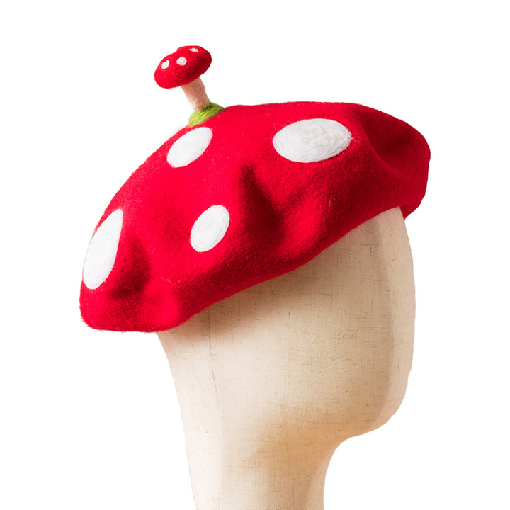 Kawaii Mushroom Handmade Beret