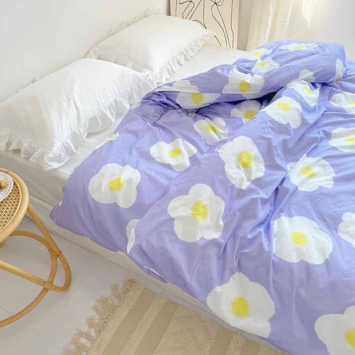 Flowers Lavender Beddings Sheet Set