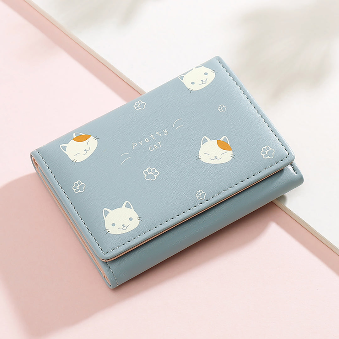 Pretty Cats Print Credit Card Holder Wallet