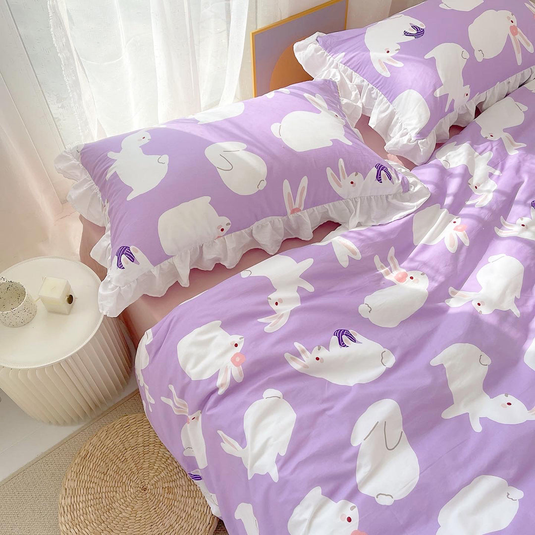 Cute Bunny Purple Bedding Set