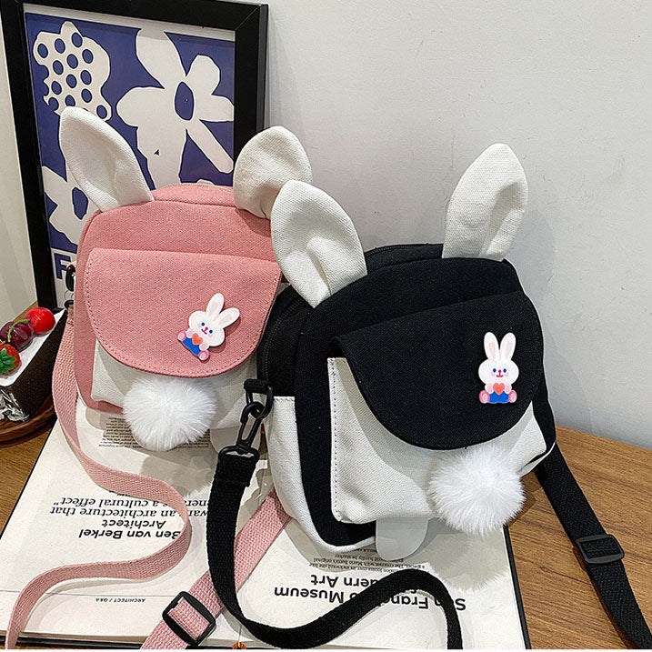 Cartoon Rabbit Ears Canvas Crossbody Bag