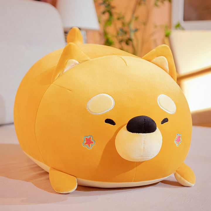 Lovely Fat Yellow Black Shiba Inu Dog Plush Toys