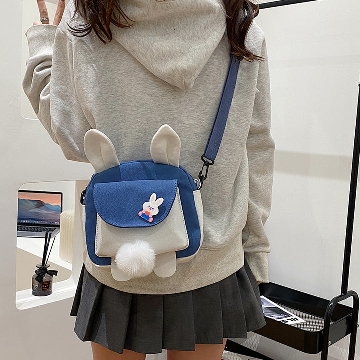 Cartoon Rabbit Ears Canvas Crossbody Bag