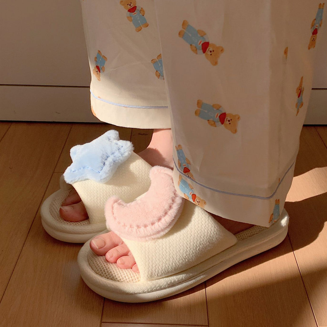 Moon Star Linen Slipper