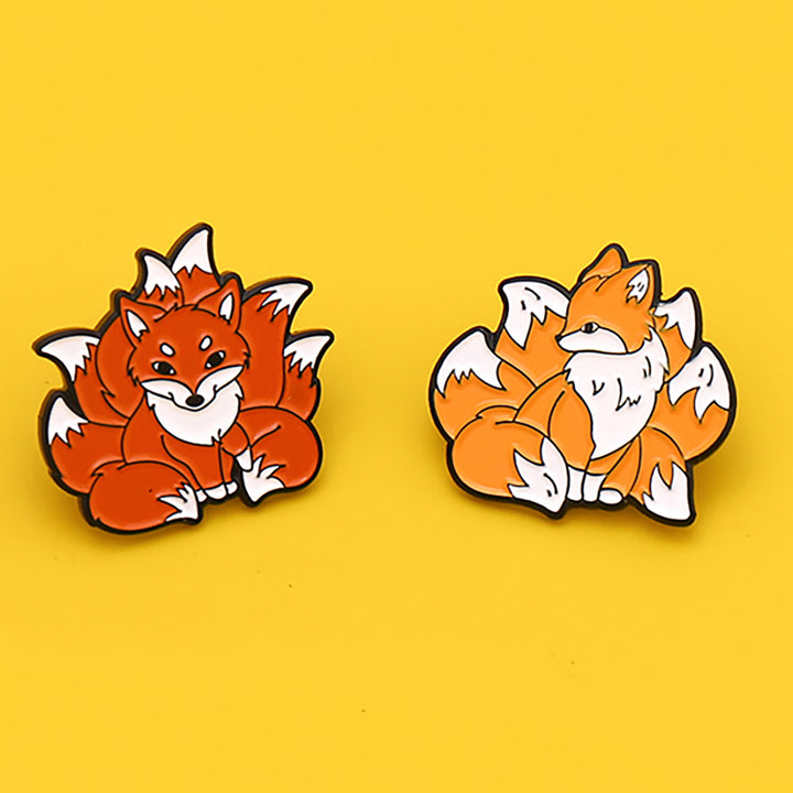 Cheeky Nine-Tailed Fox Embossed Pin
