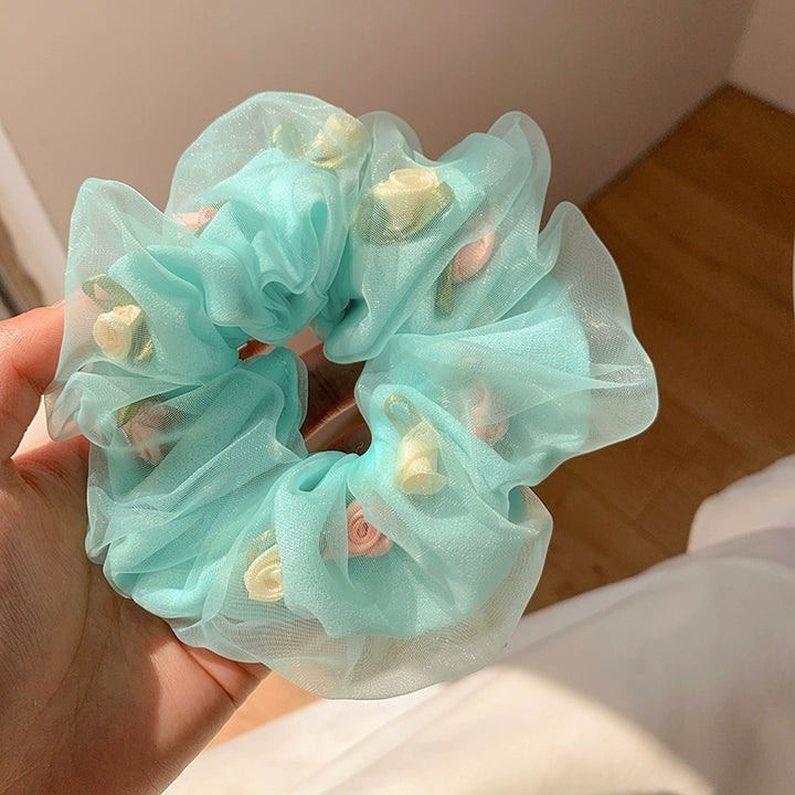 Korean-Inspired Rose Scrunchies-dolliefae