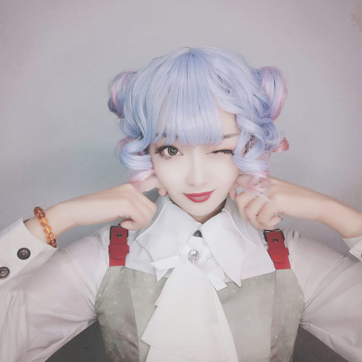 Unicorn Pastel Curly Short Pixie Wig