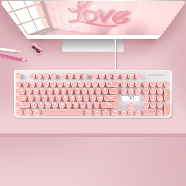 Pastel Round Button Wire Keyboard