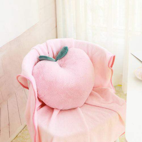 Kawaii Pink Peach Pillow and Blanket