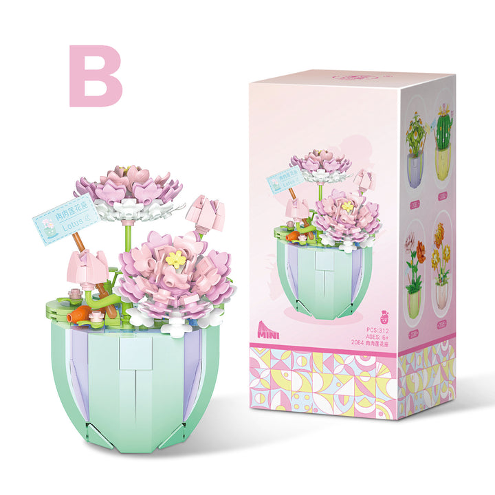 flowers building block DIY-DOLLIEFAE