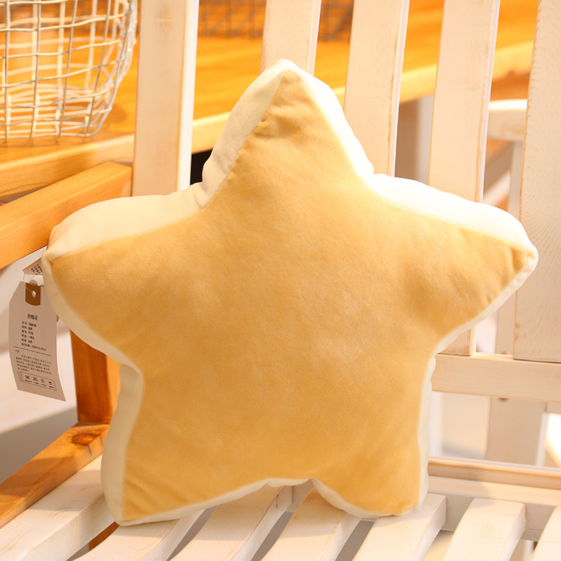 Pink and Yellow Star Shaped Plush Pillows