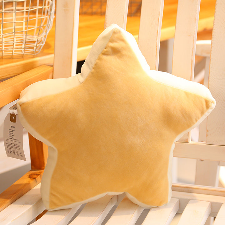Pink and Yellow Star Shaped Plush Pillows