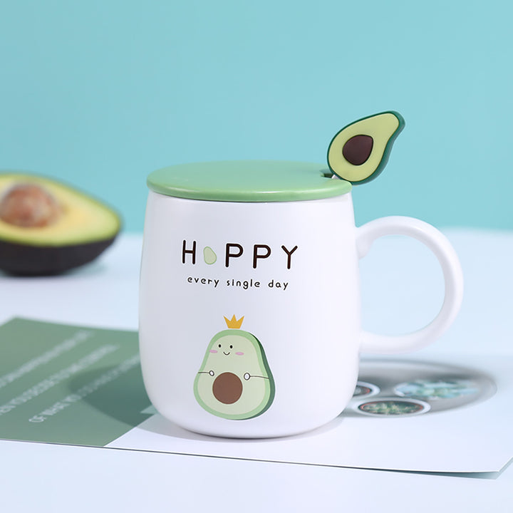 Lovely Green Avocado Mug with Lid