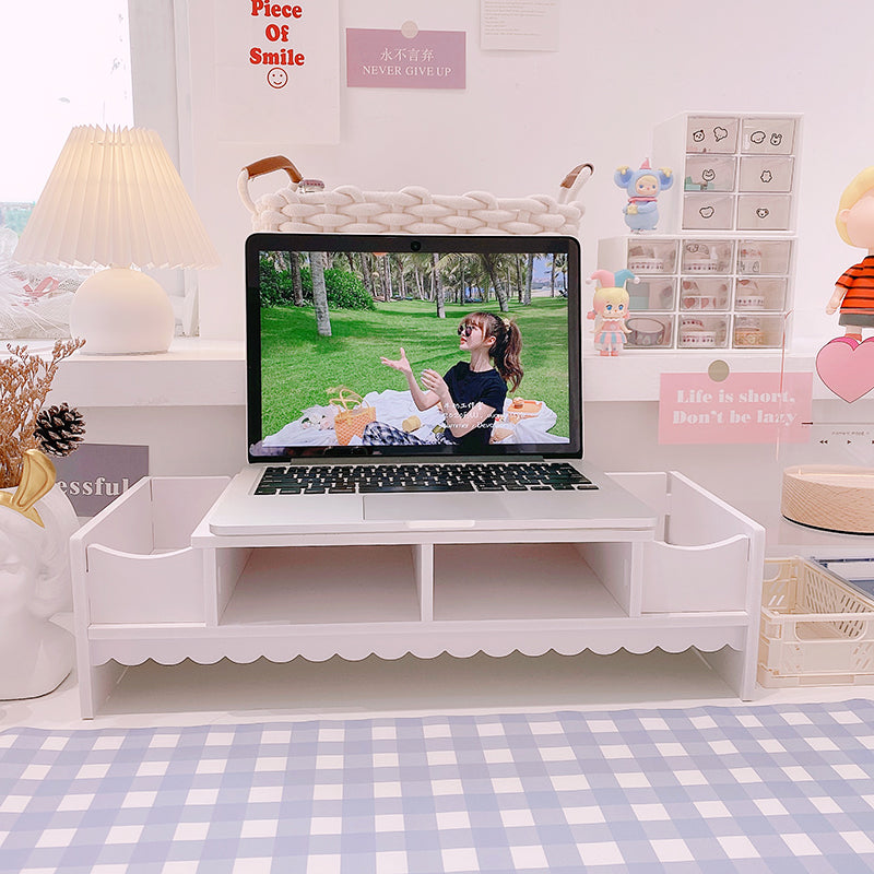 Kawaii Cream White Small Mini Desk Shelf Organizer