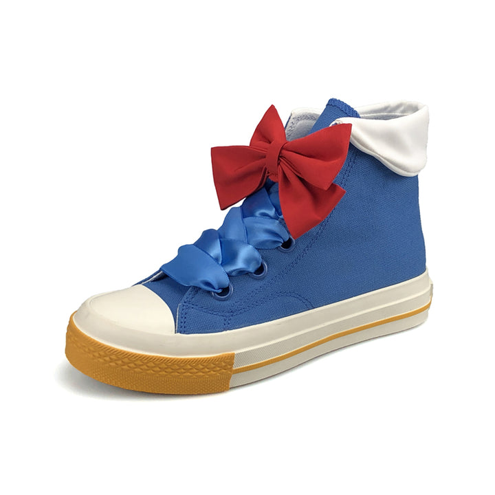 Princess Blue Red Bow High Ankle Sneaker Shoes