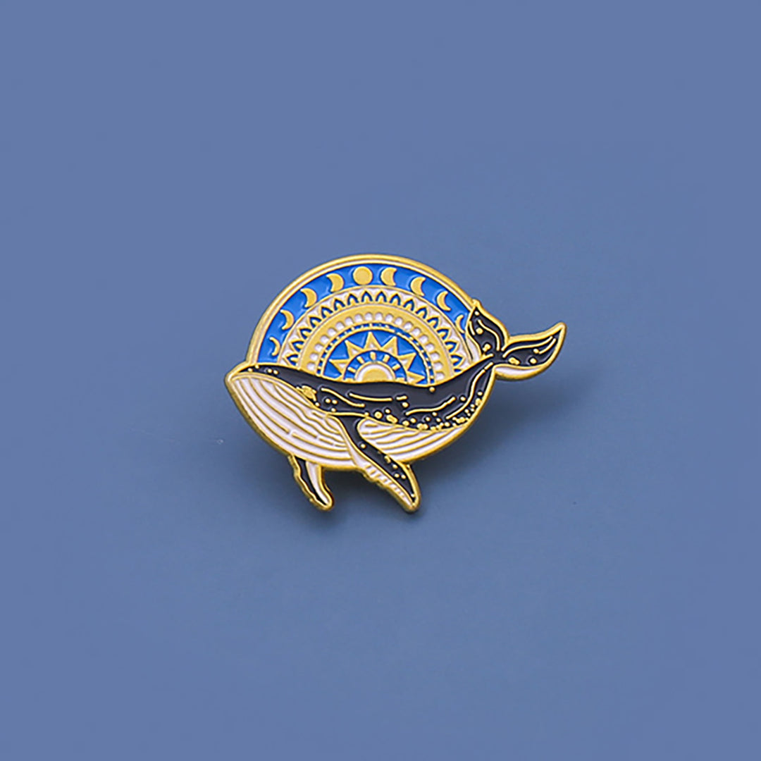 Cool Big Blue Whale Mini Brooch Pin