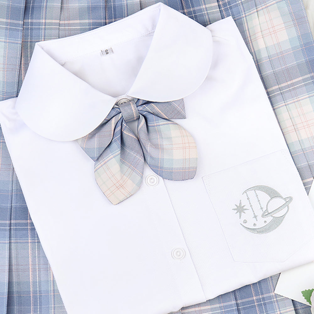 Basic Moon and Stars Short Sleeve School Polo Shirt