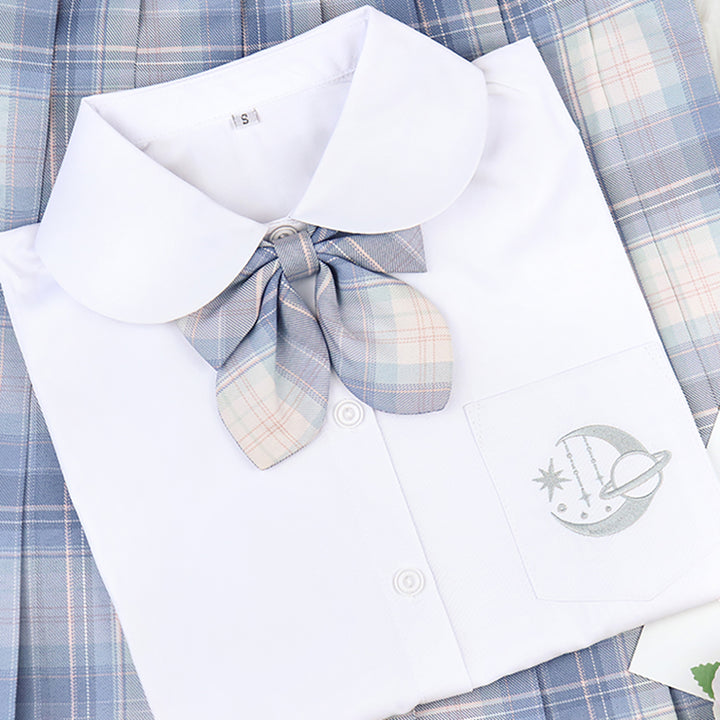 Basic Moon and Stars Short Sleeve School Polo Shirt