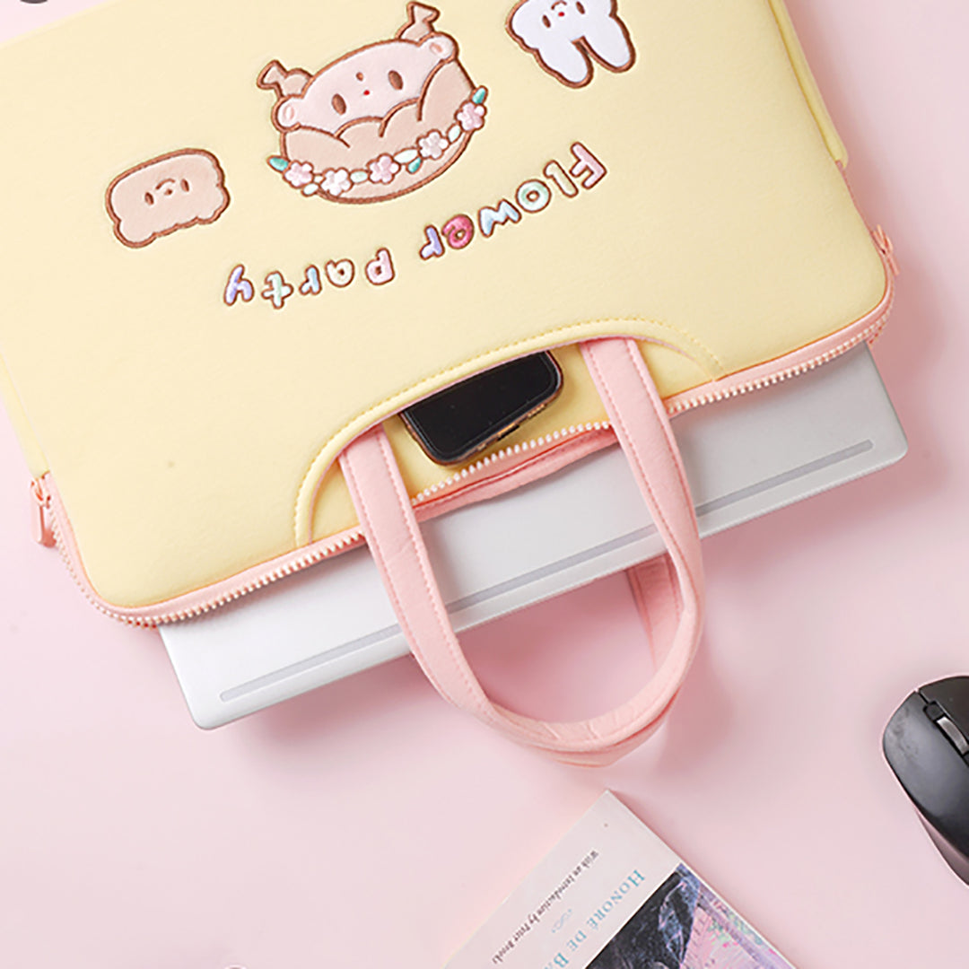 Cute Cartoon Embroidery Laptop Sleeve