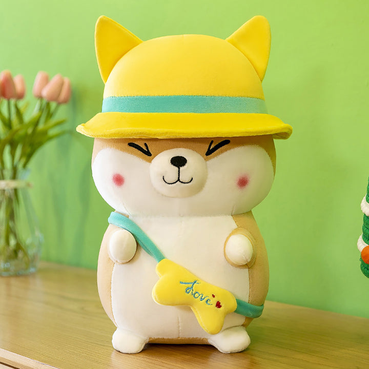 Funny Travel Corgi Dog Plush Toy
