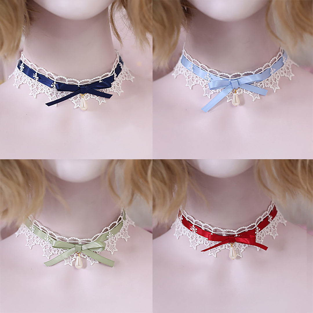 Kawaii Teardrop Pearl Choker Necklace