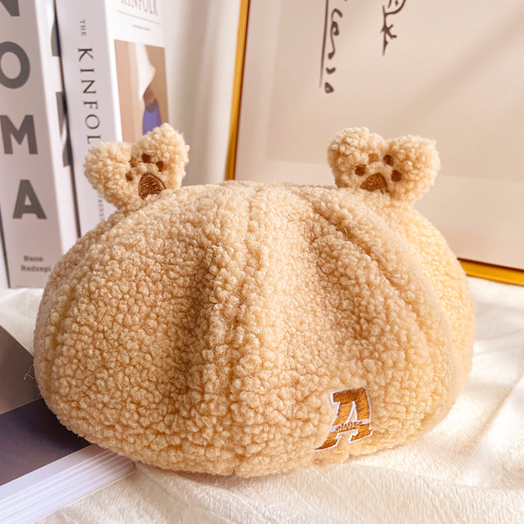 Cute Bear Ears Lamb Wool Beret