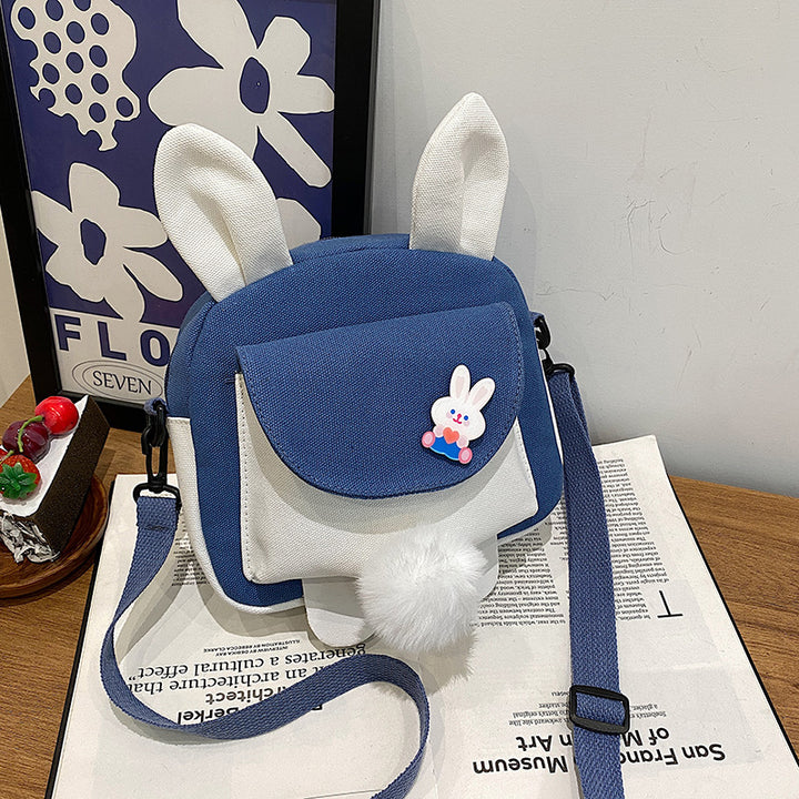 Cartoon Rabbit Ears Canvas Crossbody Bag