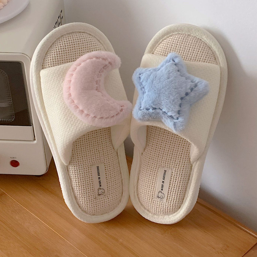 Moon Star Linen Slipper