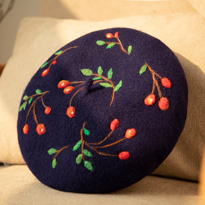 Fruity Cherry Beret Hat