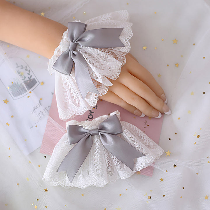 Cute Lolita Ribbon Bow Lace Wristband