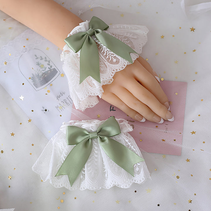 Cute Lolita Ribbon Bow Lace Wristband