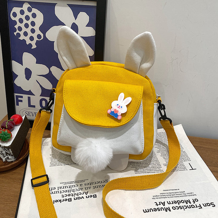 Cartoon Rabbit Ears Canvas Crossbody Bag